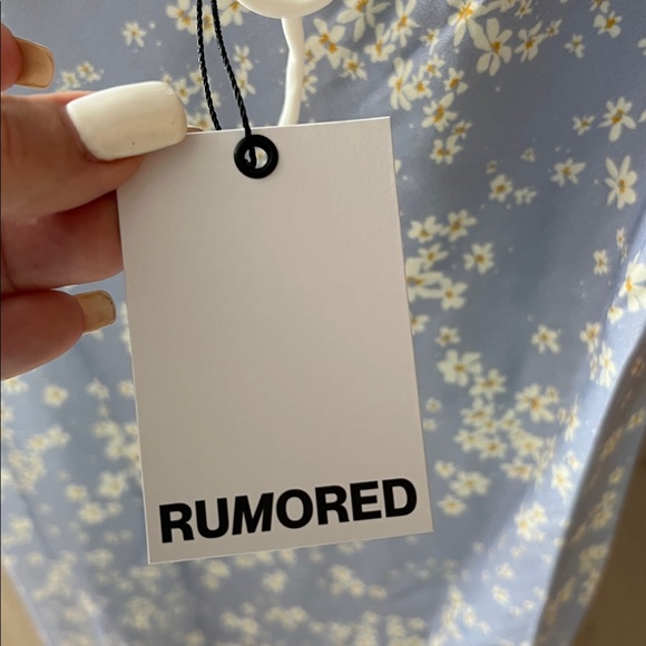 NWT Rumored Daytona Maxi Dress in baby's breath floral blue white XL - Picture 5 of 13